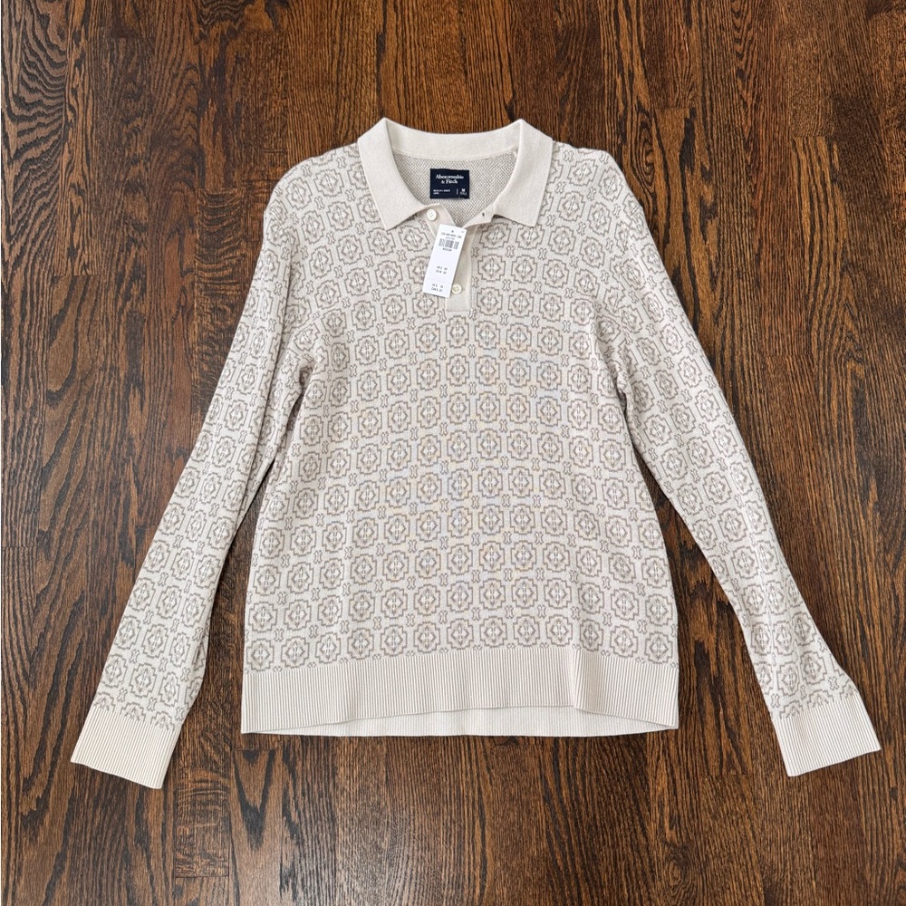 Abercrombie & Fitch Men’s Long-Sleeve 3-Button Sweater Polo
